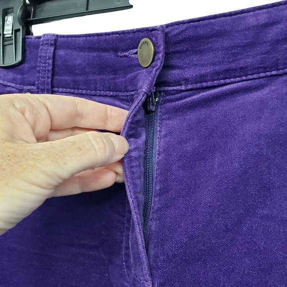Chico's Purple Velvet Pants Embellished Pockets Bling Fall Winter Womens 1 - Picture 3 of 11